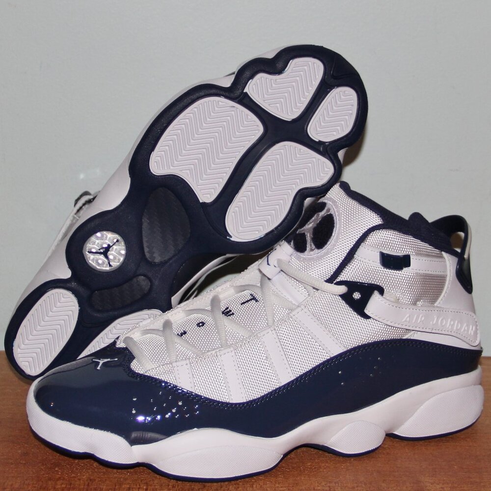 Nike Air Jordan 6 Rings White Midnight Navy Shoes Mens 10